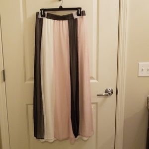 Long Skirt Black. White and Soft Pink
